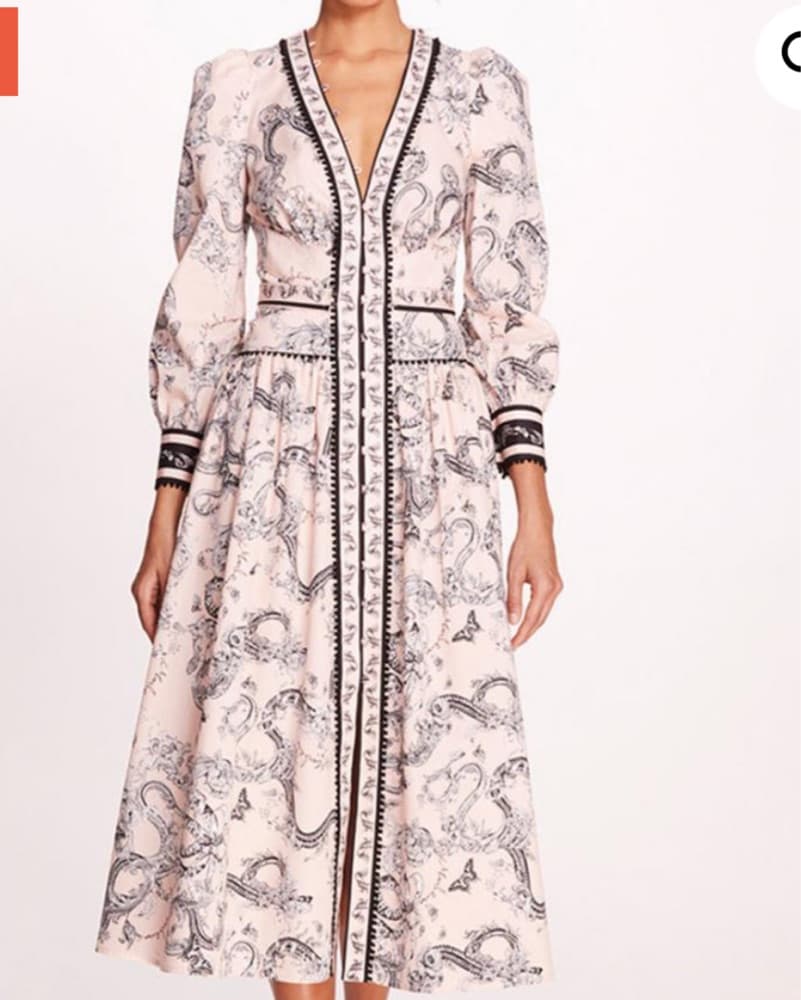 Marchesa Tansy Paisley Print Midi Dress - Image 1