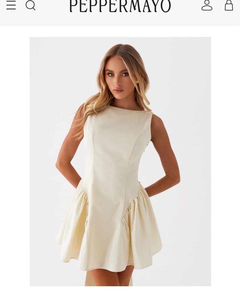 Low Back With Bow Yellow Dress - Image 2