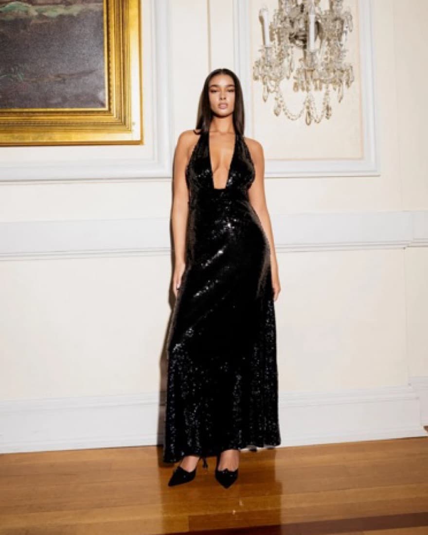 Weworewhat Sequin Halter Dress - Image 2