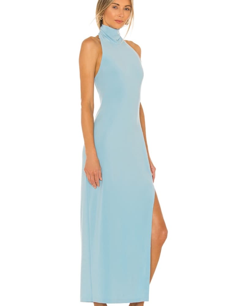Halter Side Slit Norma Kamali Gown - Image 2