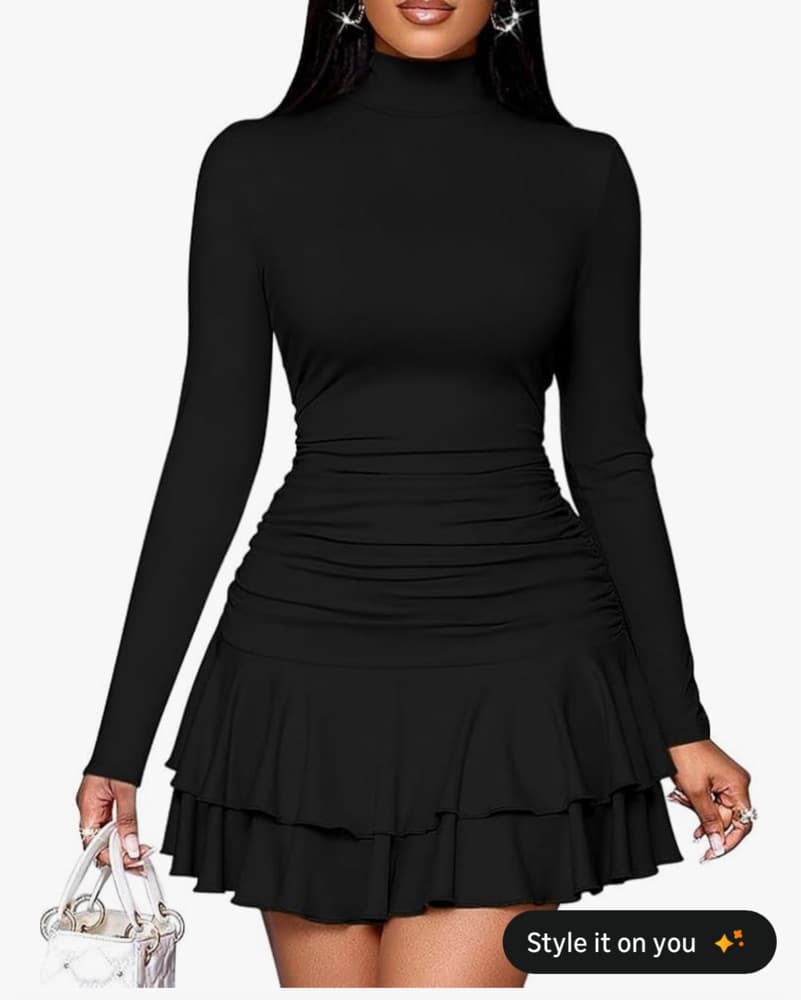 Long Sleeve Black Dress - Image 1