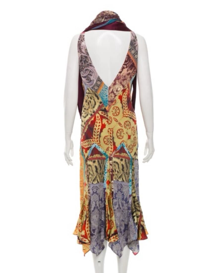 Roberto Cavalli Silk Dress and Scarf - Image 4