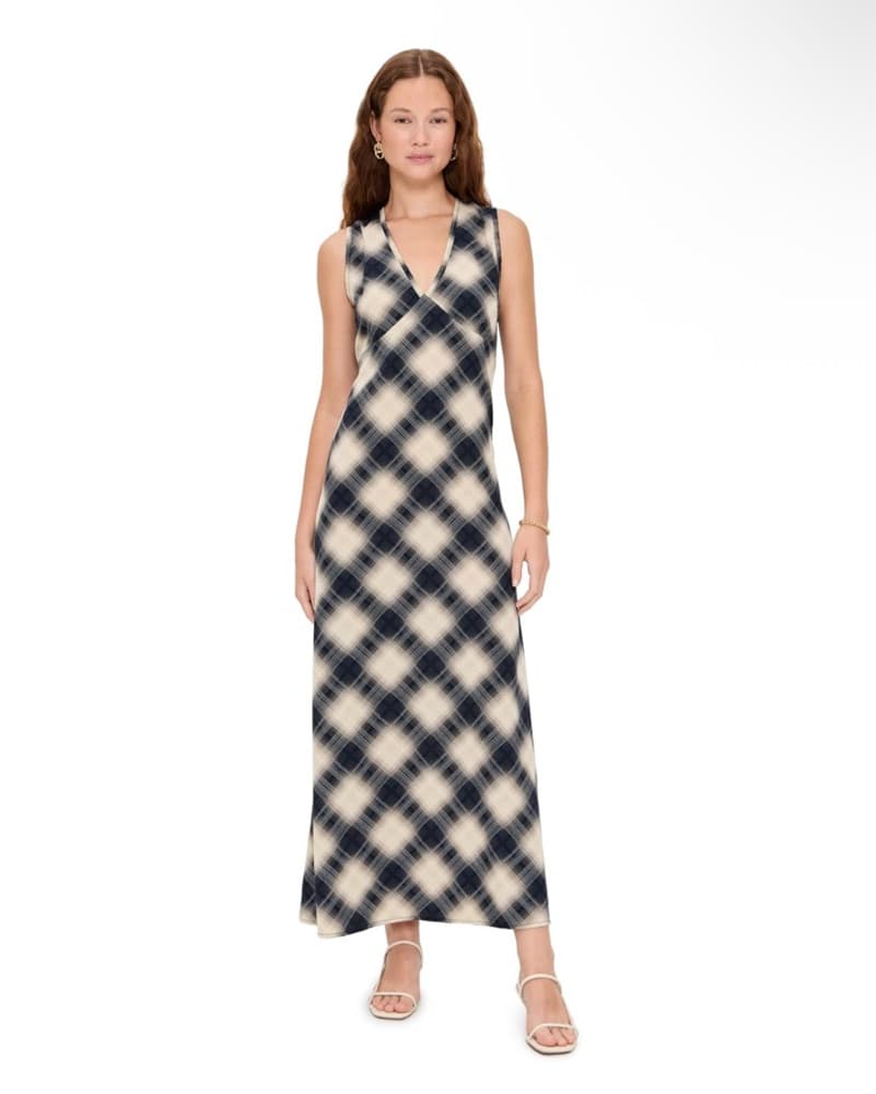 Chic Plaid Maxi Dress - Image 1