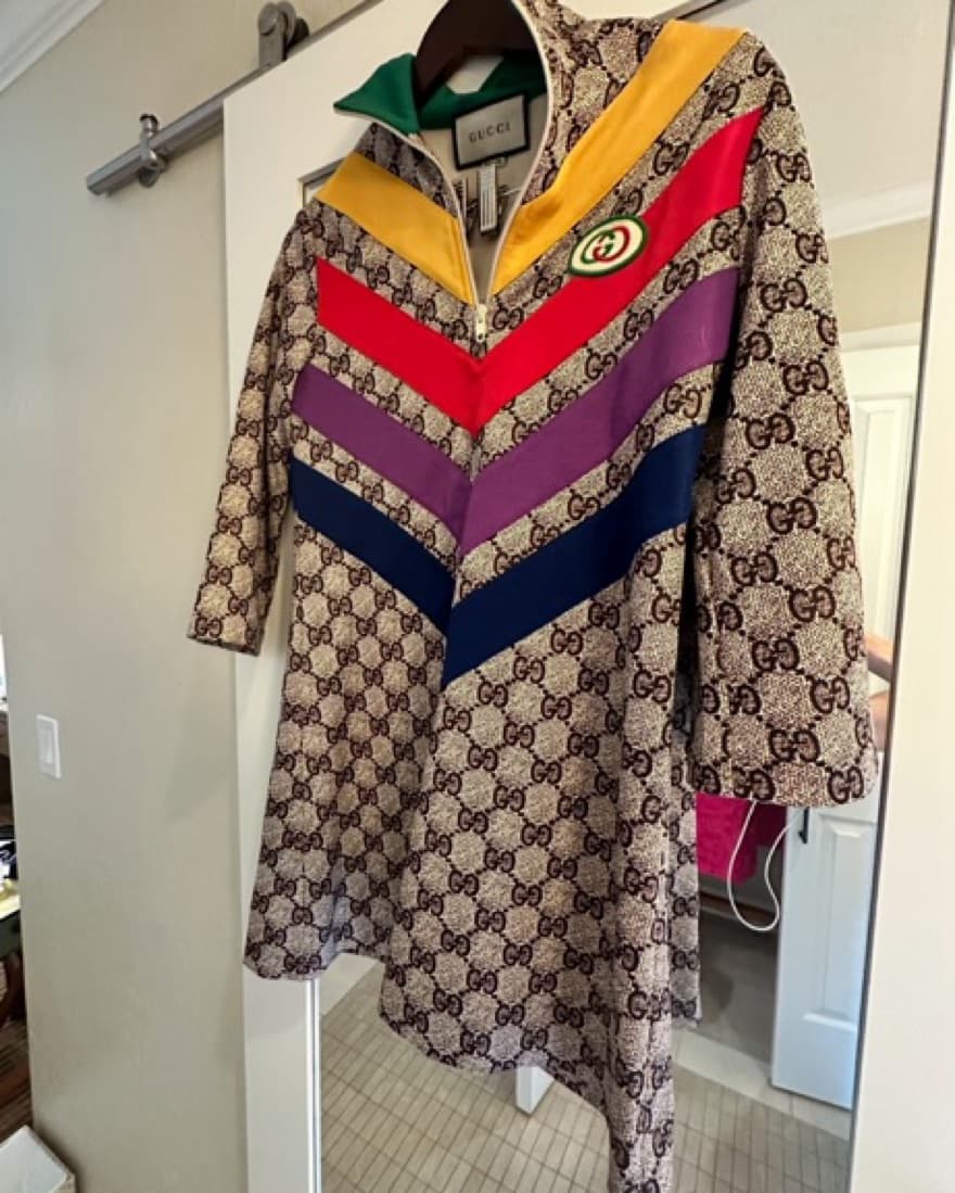 Colorful Chevron Gucci Print Dress - Image 4