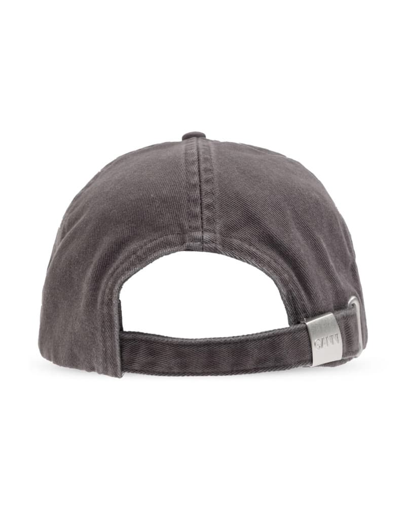 GANNI Gray Embroidered Logo Cap - Image 3
