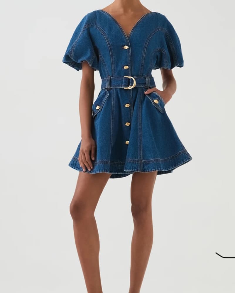 AJE Harper Denim Mini Dress w/ tags - Image 1