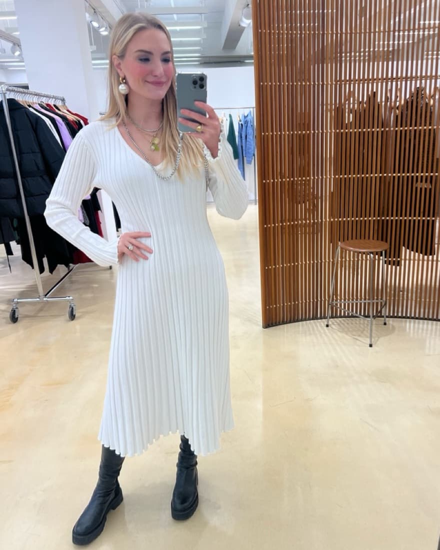 Dissh White Knit Midi Dress   - Image 1