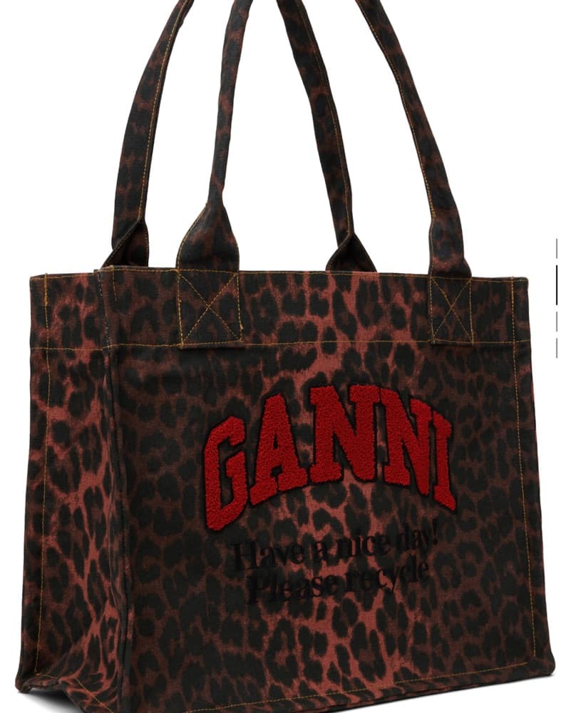 Leopard Print Ganni Tote Bag - Image 2