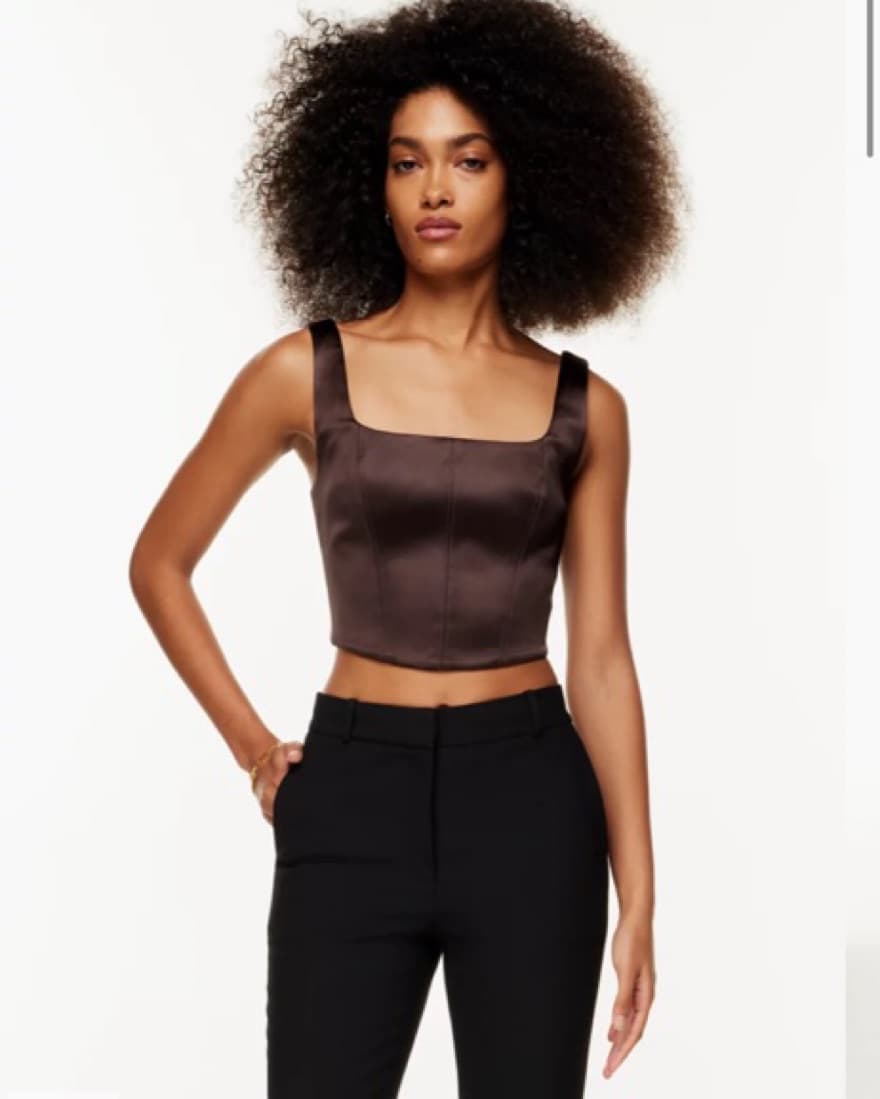 Aritzia Brown Satin Blazer  - Image 1