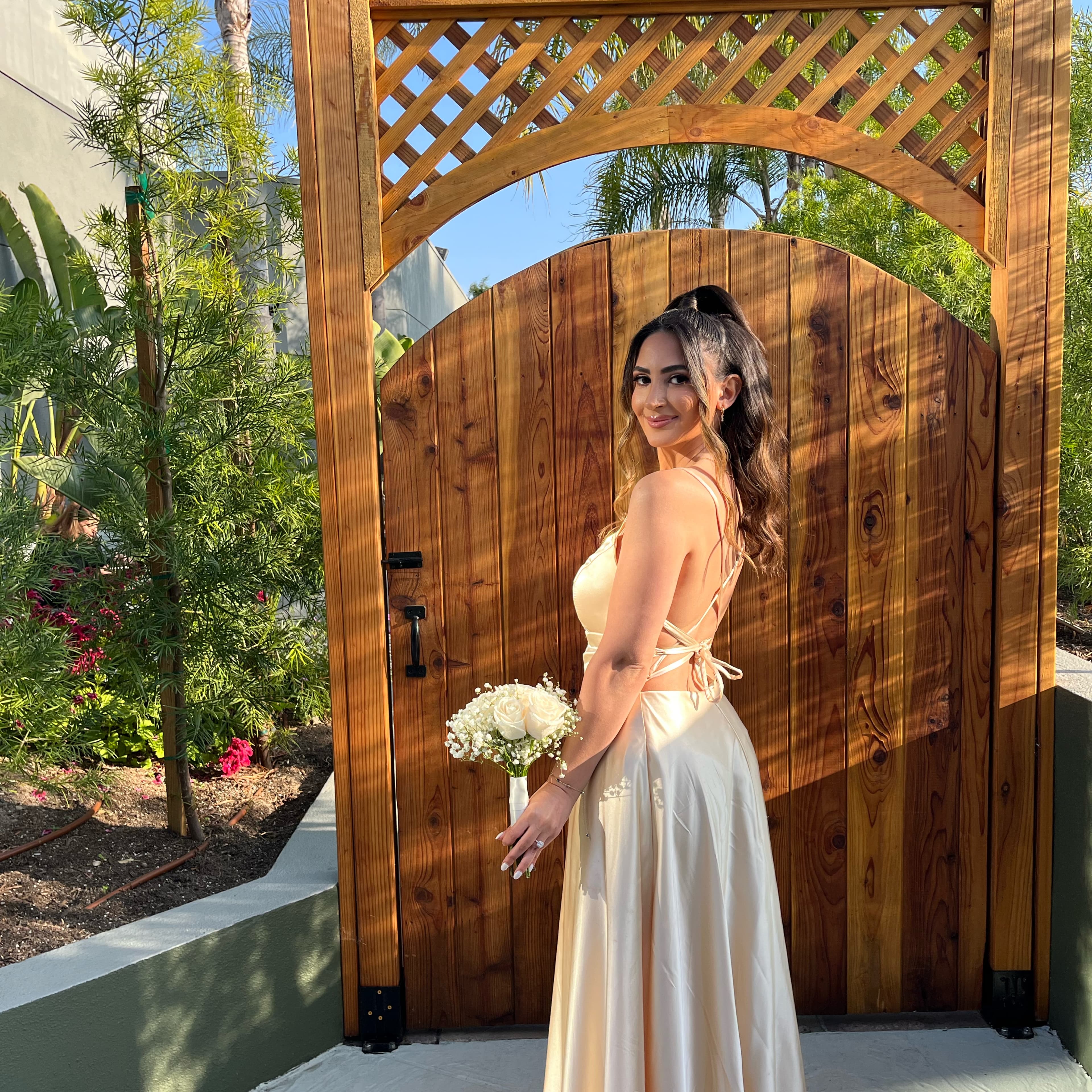 Long Champagne Formal Dress - Image 3