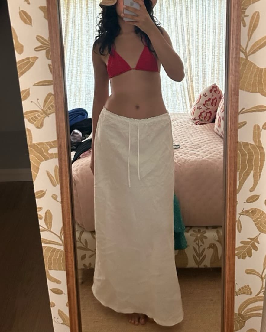 Zara White Long Beach Skirt  - Image 2