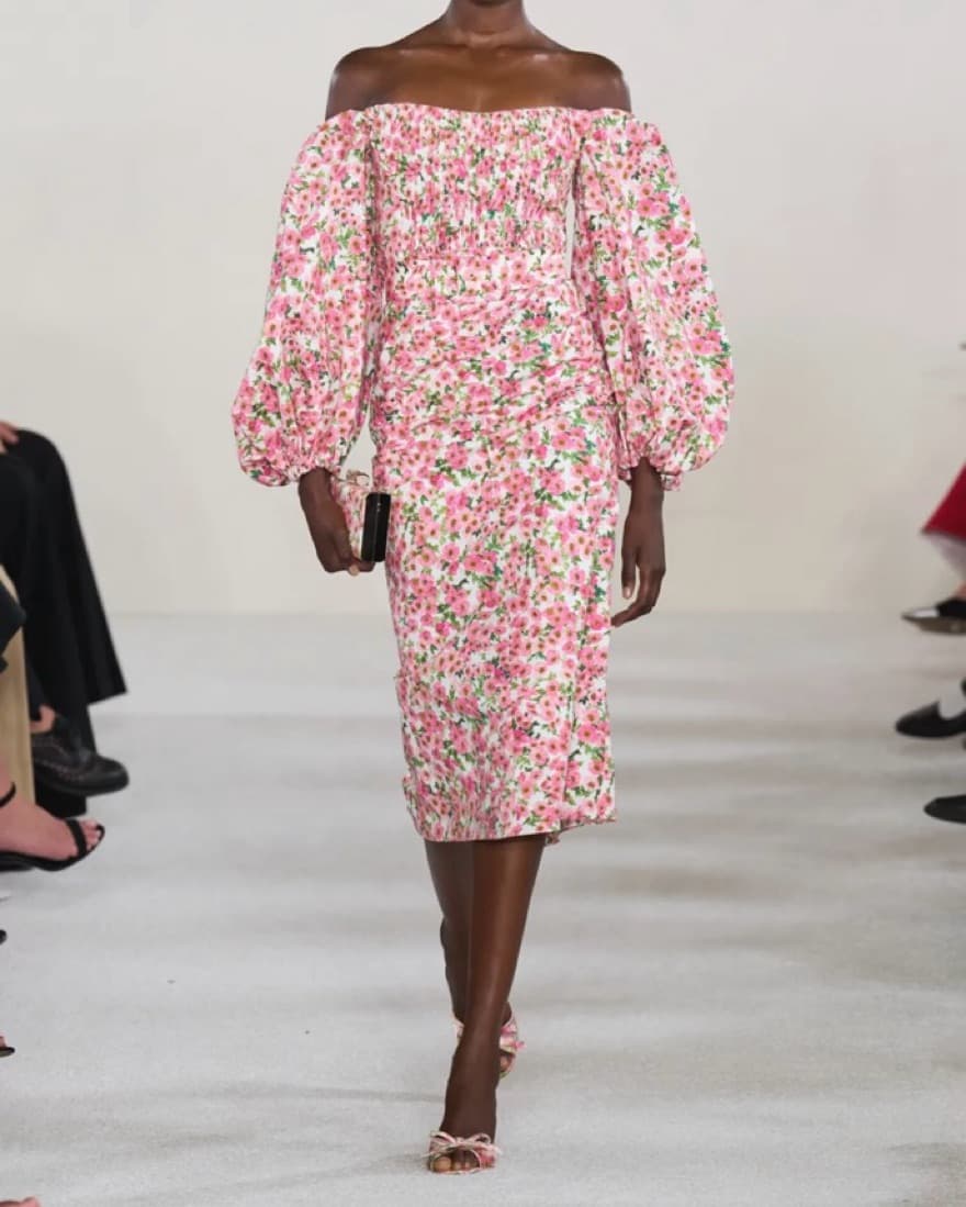 Carolina Herrera Belted Floral Dress - Image 1