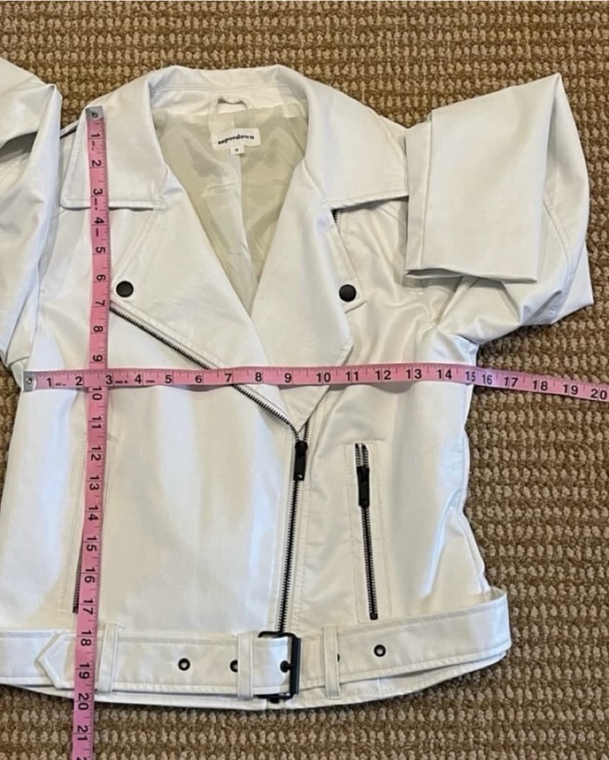 Superdown White Faux Leather Moto Jacket - Image 5
