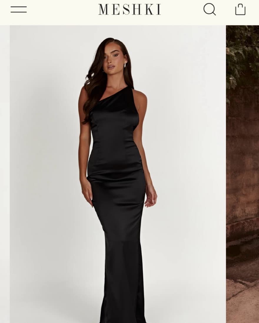 One shoulder black dress - Image 1