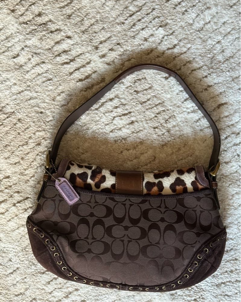 Vintage Coach Pony Hair, Leopard Shoulde - Image 2