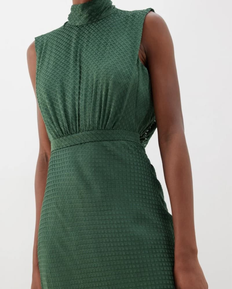 Saloni Green Satin Gown - Image 3