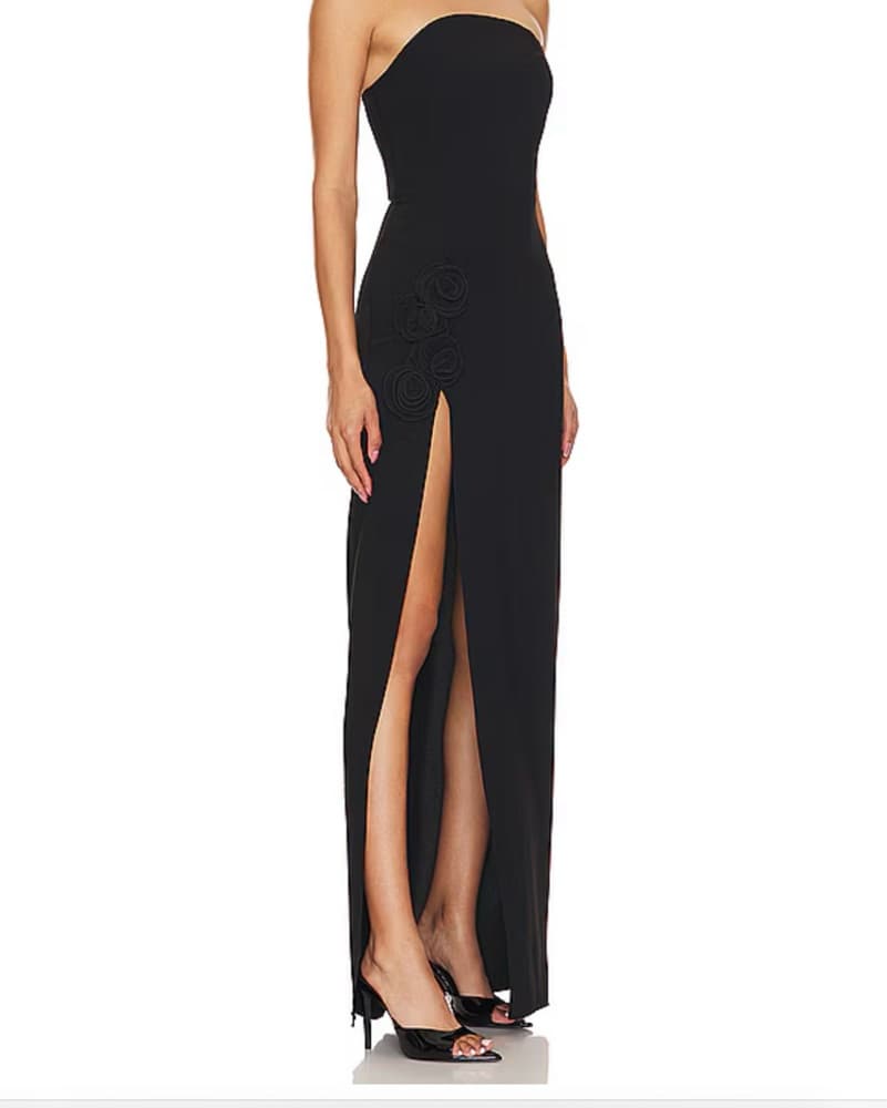 Amanda Uprichard Black Strapless Gown - Image 1