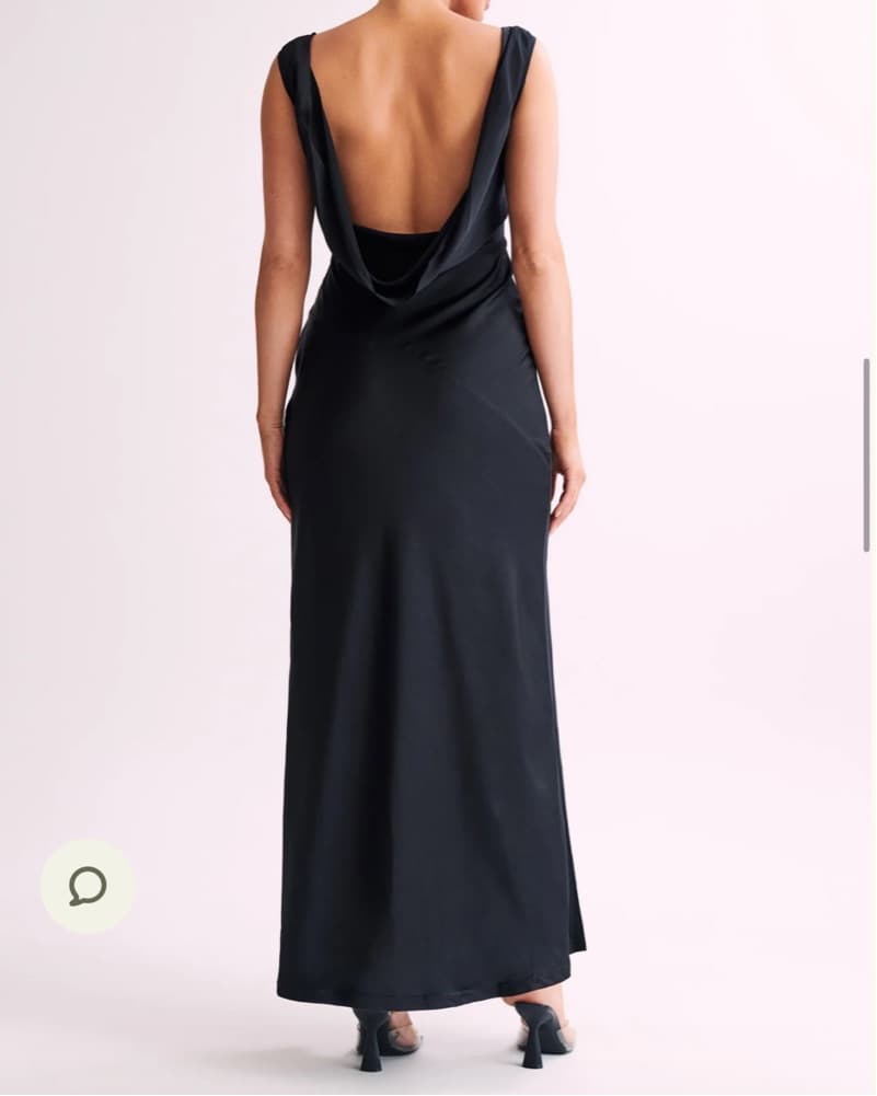 Meshki Nadia Black Satin Maxi Dress - Image 4