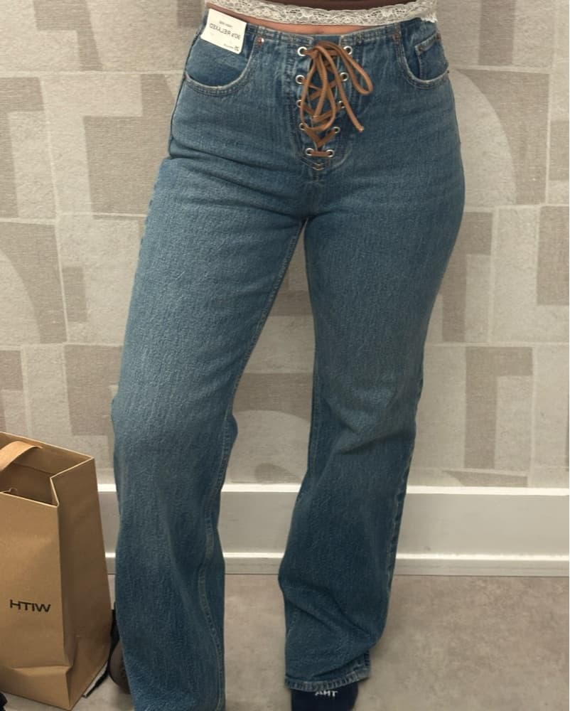 Abercrombie Suede Lace Up Jeans - Image 5