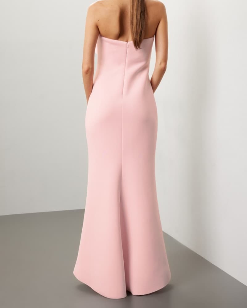 Badgley Mischka Rosette Strapless Gown - Image 3