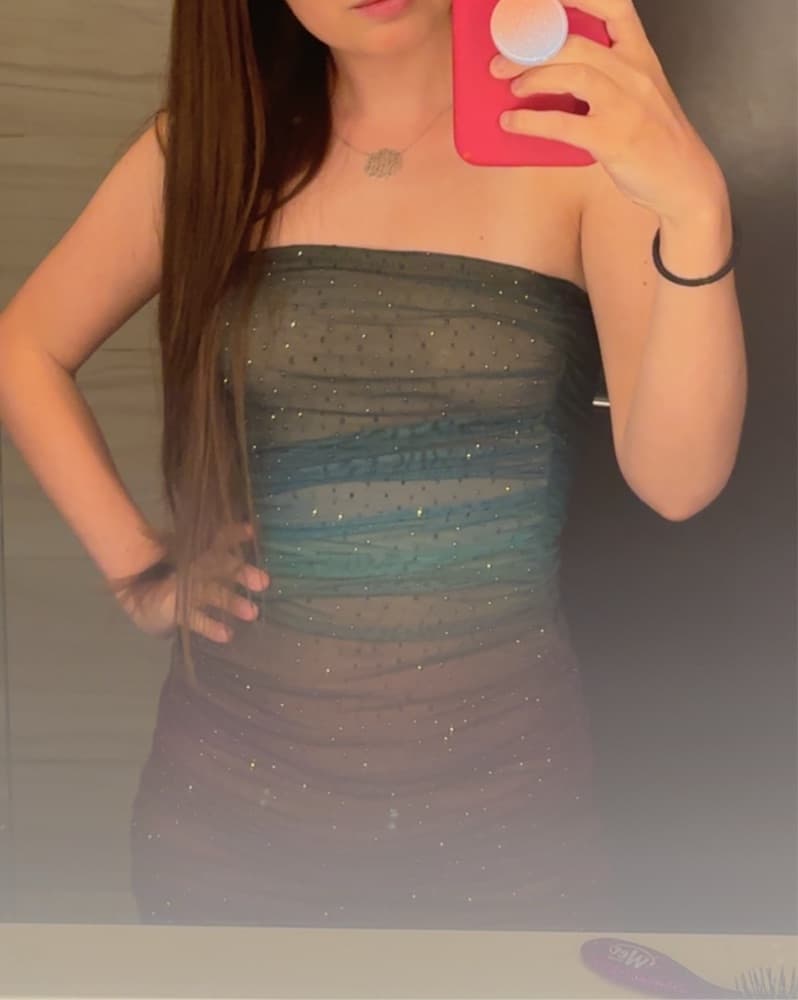 AFRM Ombre Rhinestone Mini Dress - Image 3