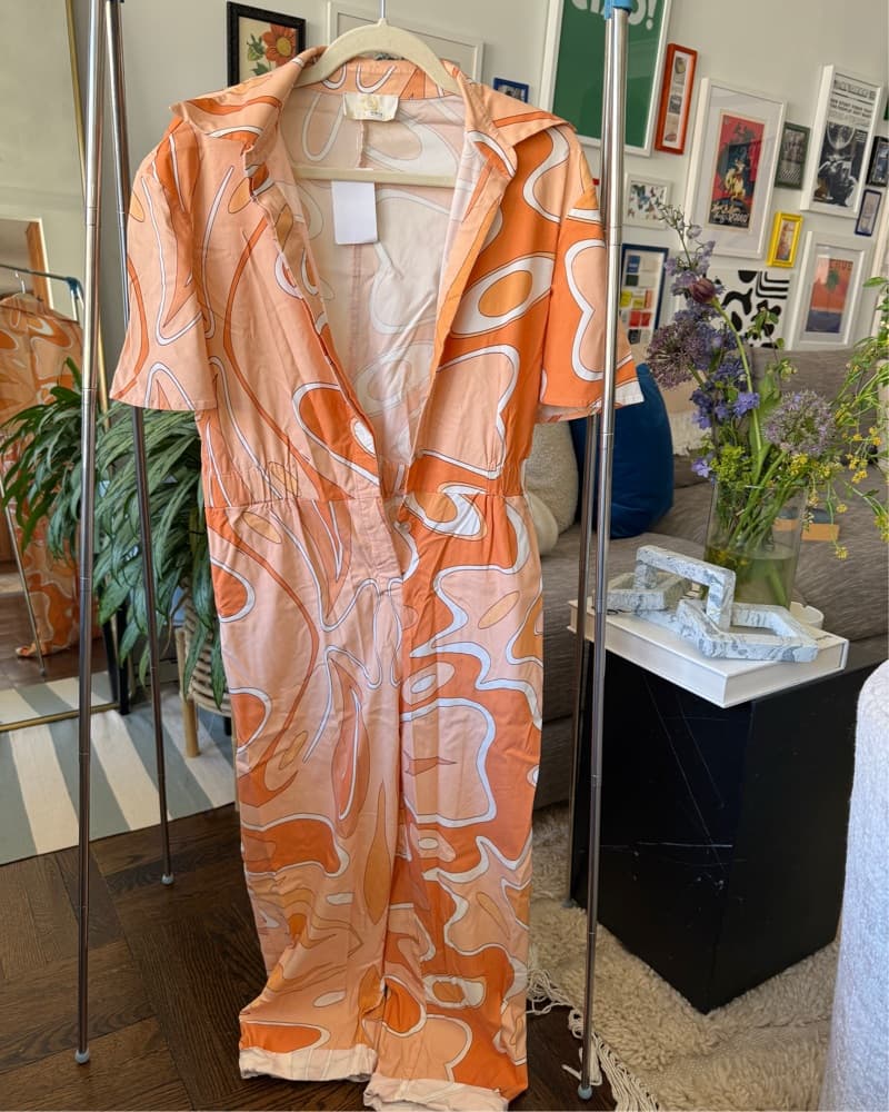Sara Battaglia Abstract Collar Jumpsuit - Image 6