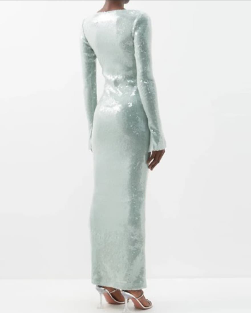 Hailey Bieber Dupe Blue Long Dress - Image 3