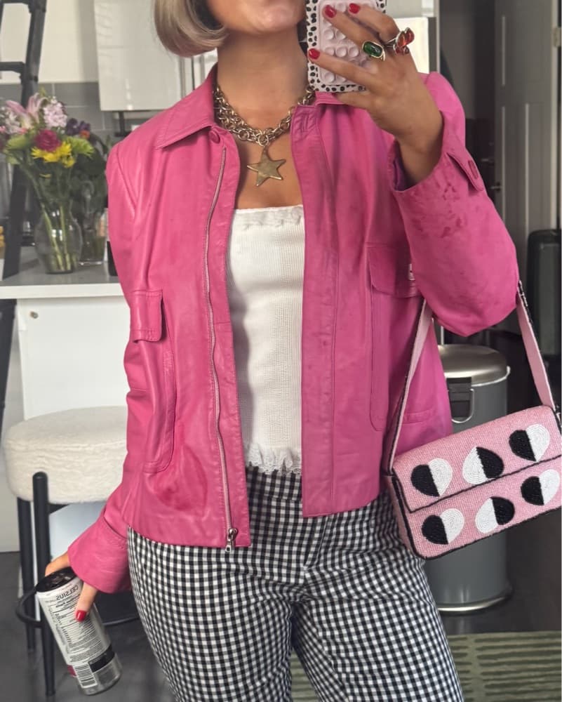 Vintage Leather Valentino Biker Jacket - Image 1