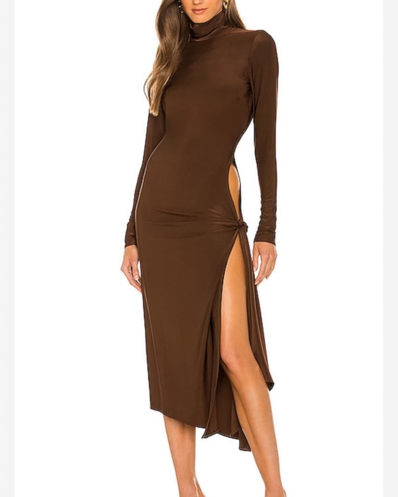 Ronny Kobo Jersey Slit Tie Dress - Image 2