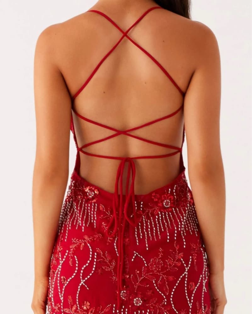 Peppermayo Vietta Sequin Red Mini Dress - Image 3