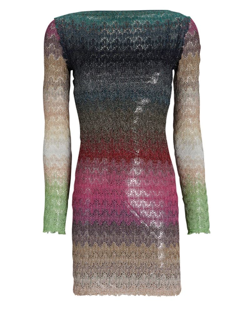 Missoni Metallic Long Sleeve Mini Dress - Image 6