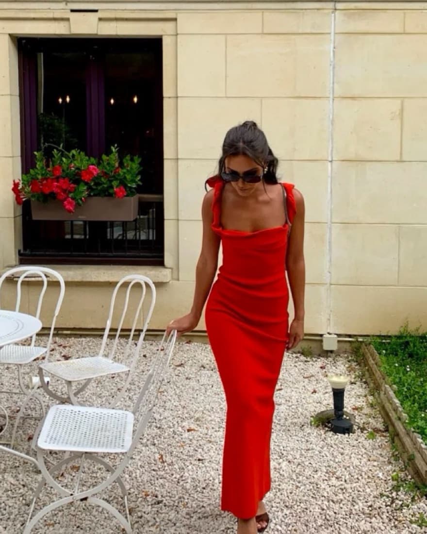 JACQUEMUS La Robe Maille Red Dress - Image 6