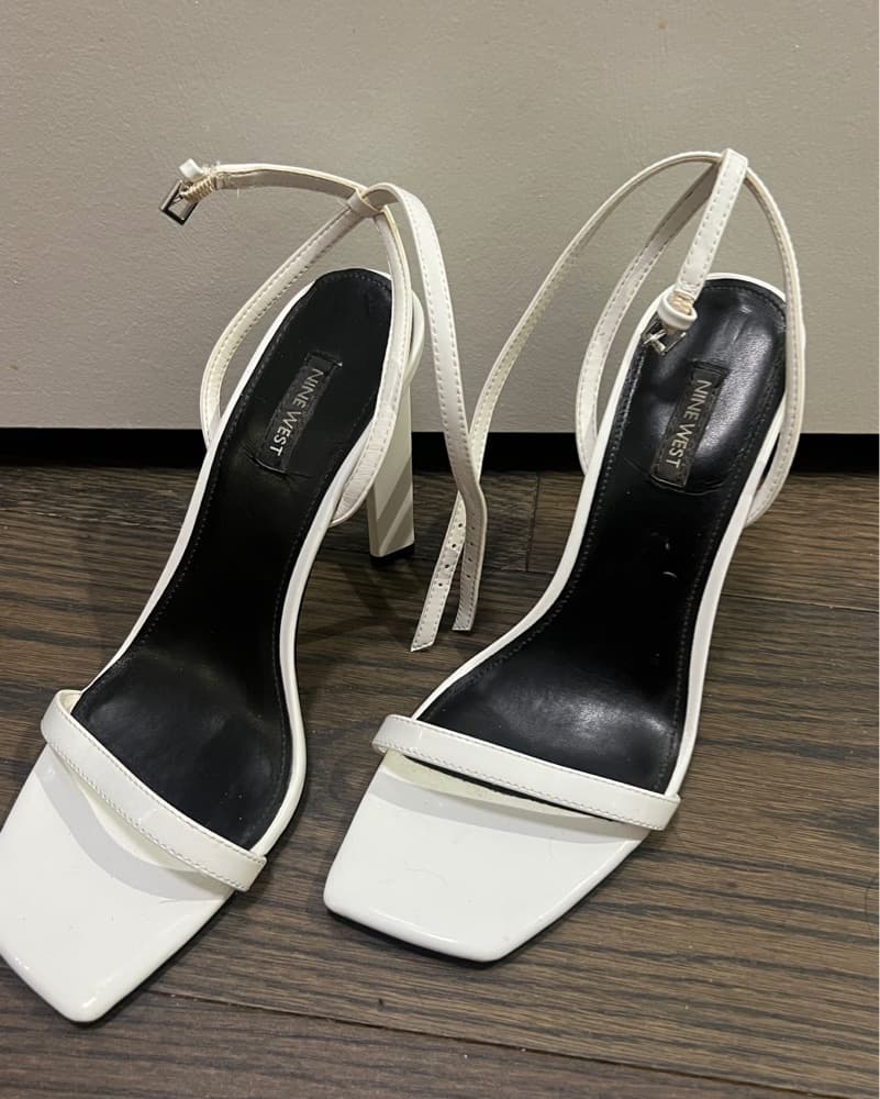 Nine West Ankle Strap Heel Patent White - Image 2