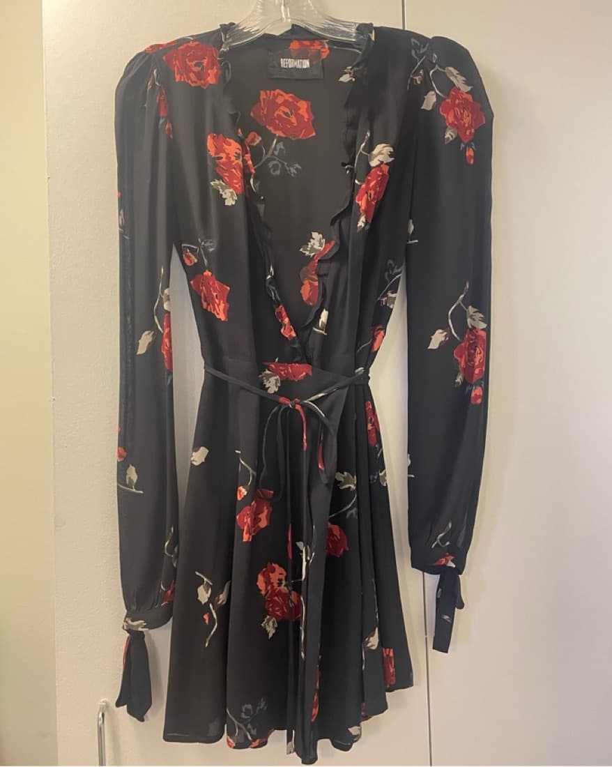Reformation Mini Wrap Dress - Image 3