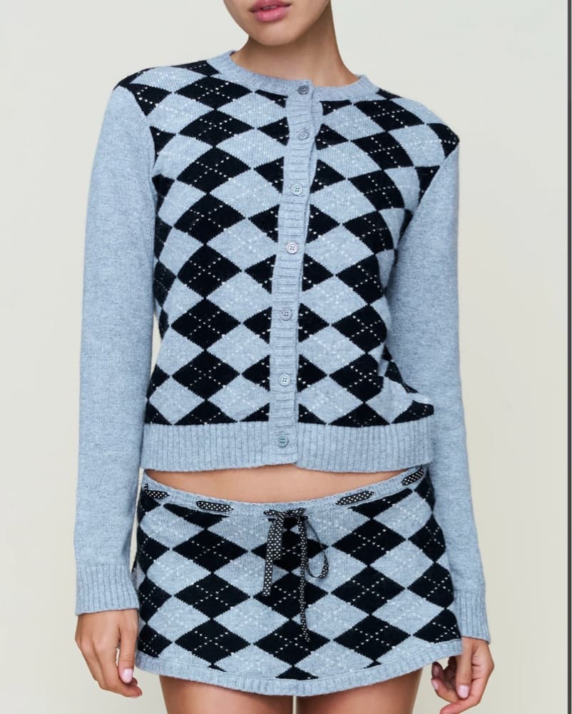 June Cardigan & Sweet Argyle Skirt Set - Image 5