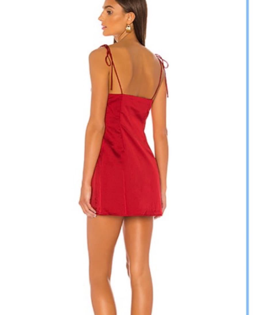 Revolve Red Satin Dress - Image 4