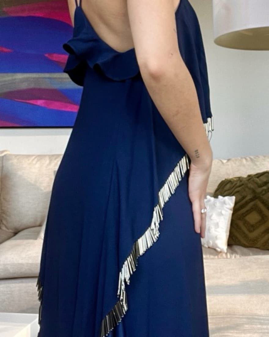 ANIMALE Dark Blue Silk Dress  - Image 2