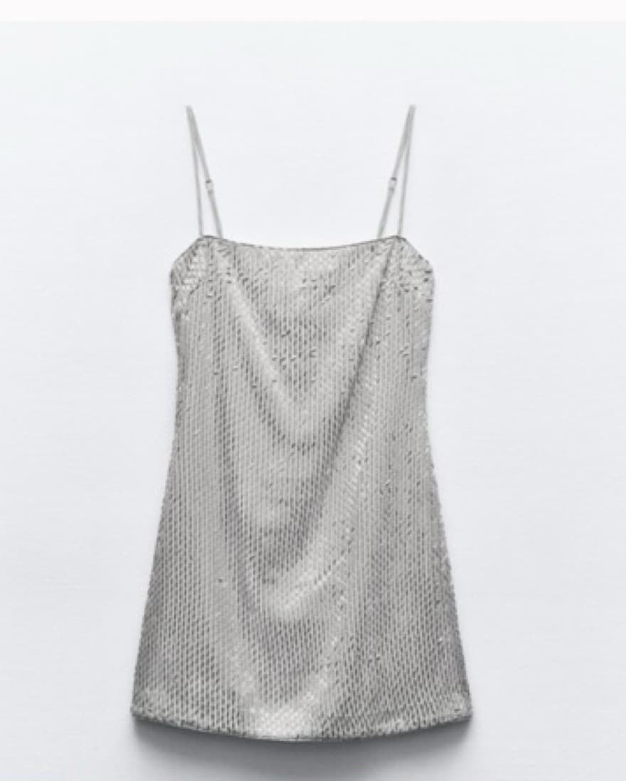 Silver Beaded Zara Dress - Image 1
