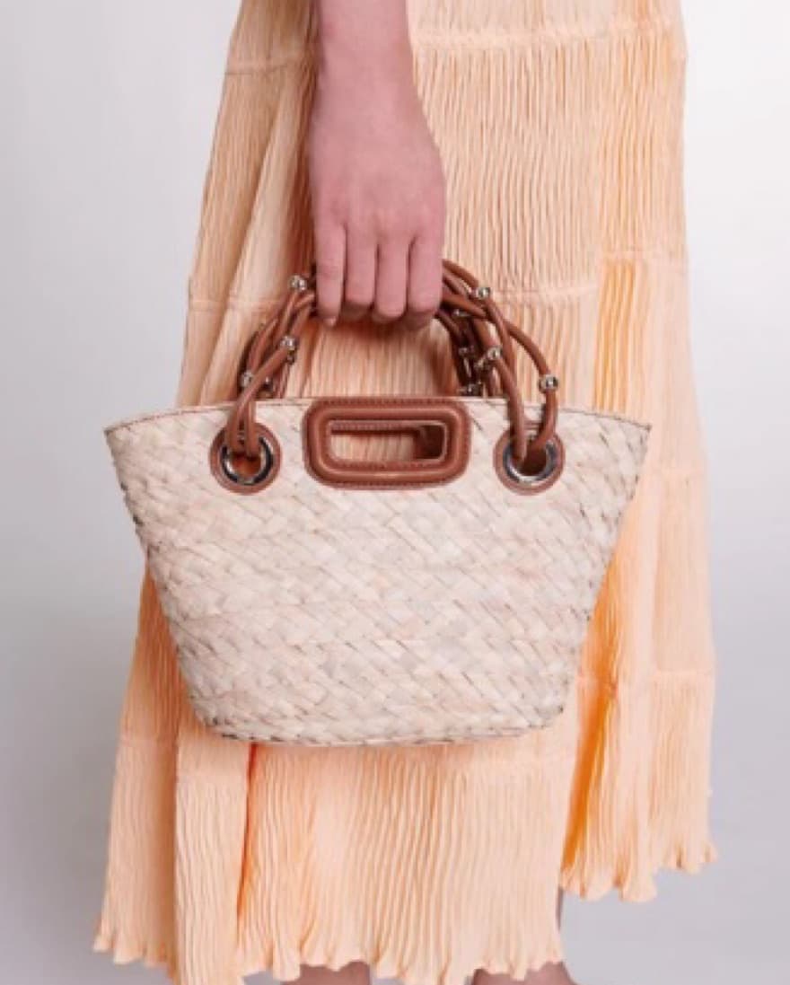 Maje Woven Straw Basket Bag  - Image 5