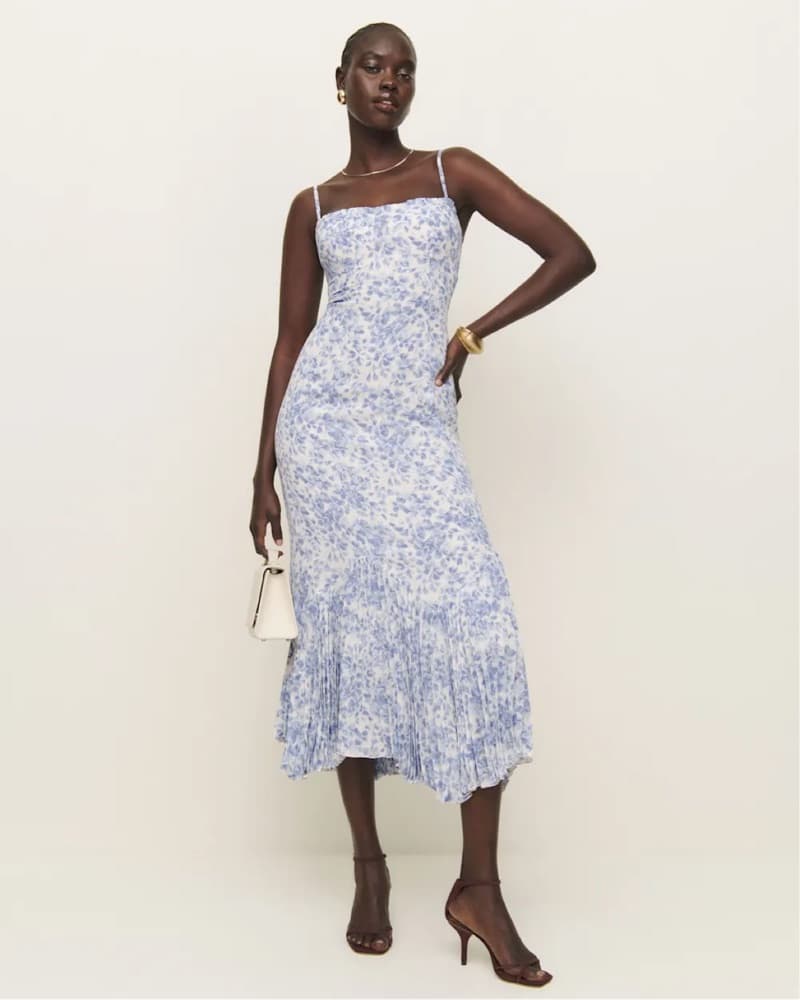 Reformation Aiko blue and white dress  - Image 2