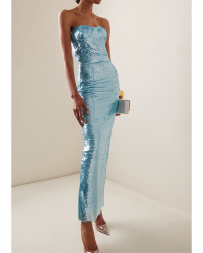 Stunning Sequined Blue Gown - Image 2