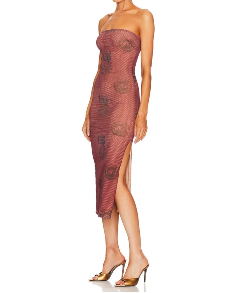 Miaou Lila Dress Red Strapless - Image 2