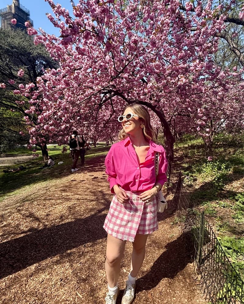 Chic Pink And WhiteGingham Skort - Image 3