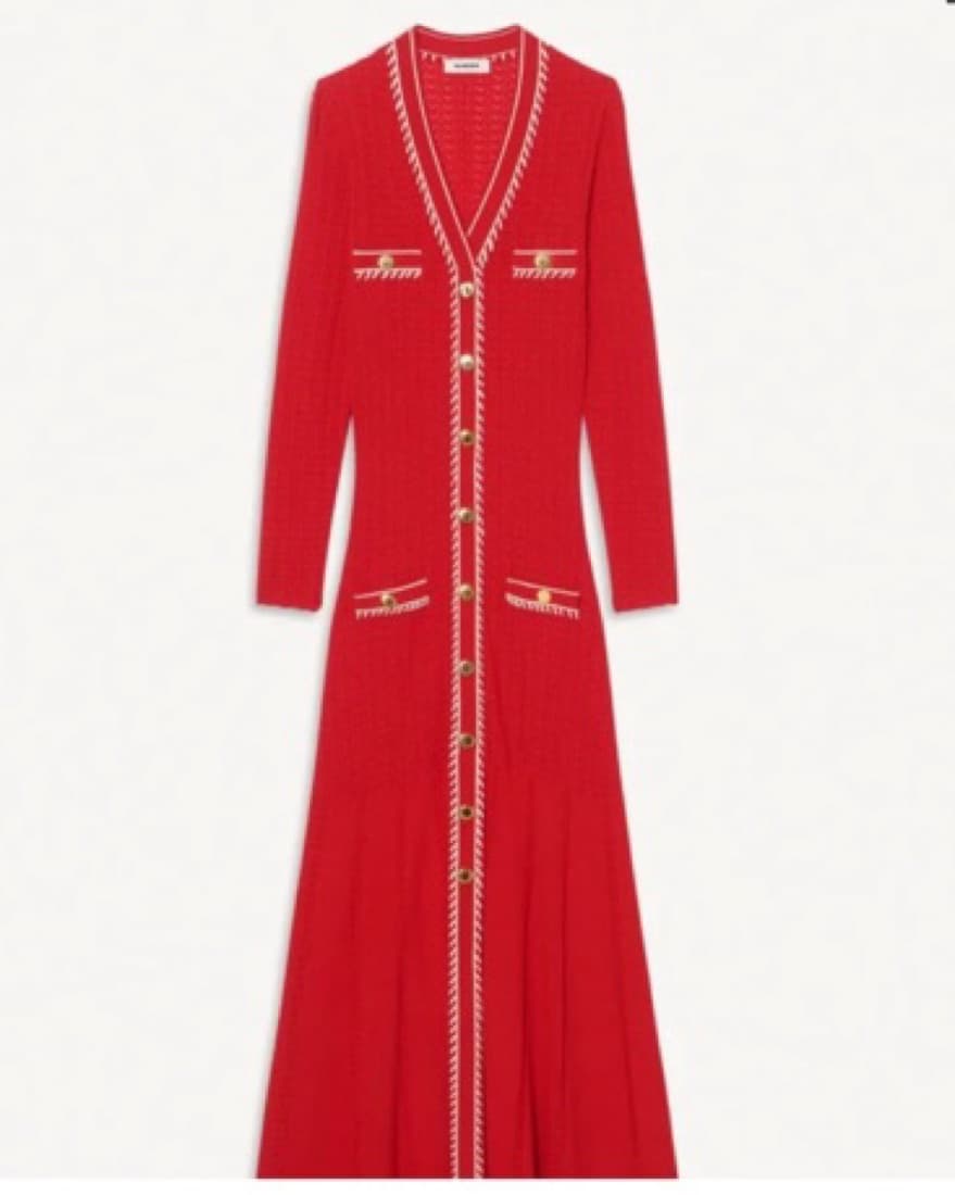 Sandro Red Knit Midi Dress - Image 5