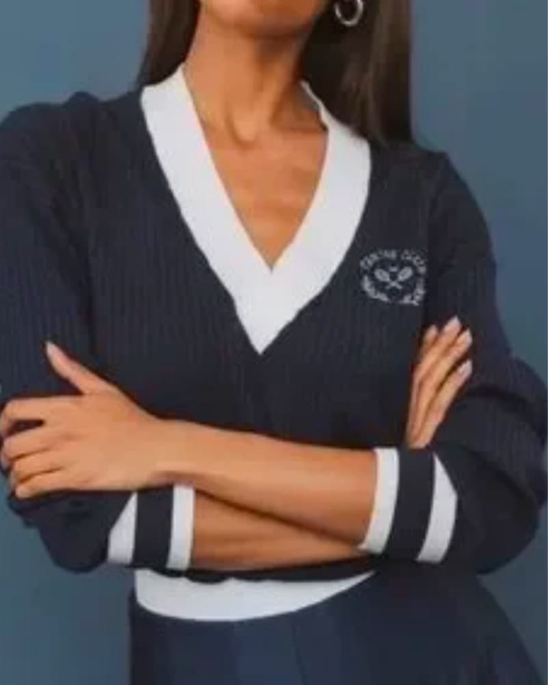 WeWoreWhat Tennis Club Oversized Sweater - Image 1