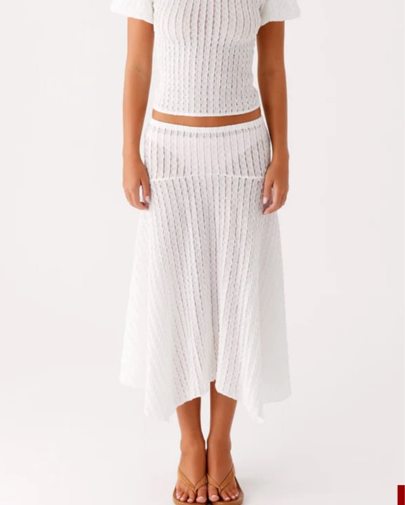 Pepper Mayo White Sheer Midi Skirt  - Image 1