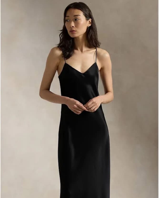 Satin Midi Slip Dress - Image 3
