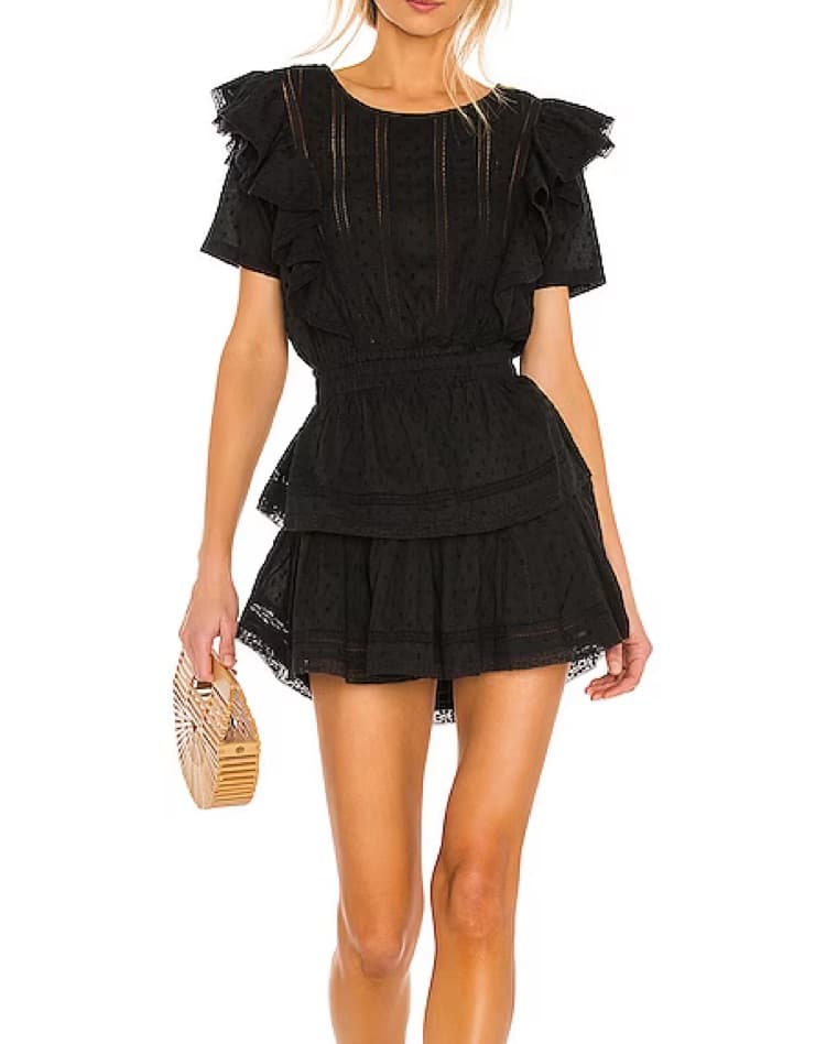 LoveShackFancy Natasha Black Dress - Image 2