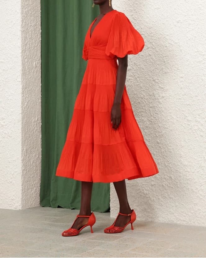Zimmerman Pleated Midi Dress - Image 1