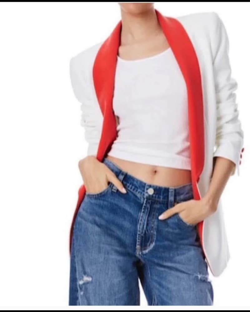 NWT Alice+Olivia White Blazer Red Trim - Image 2